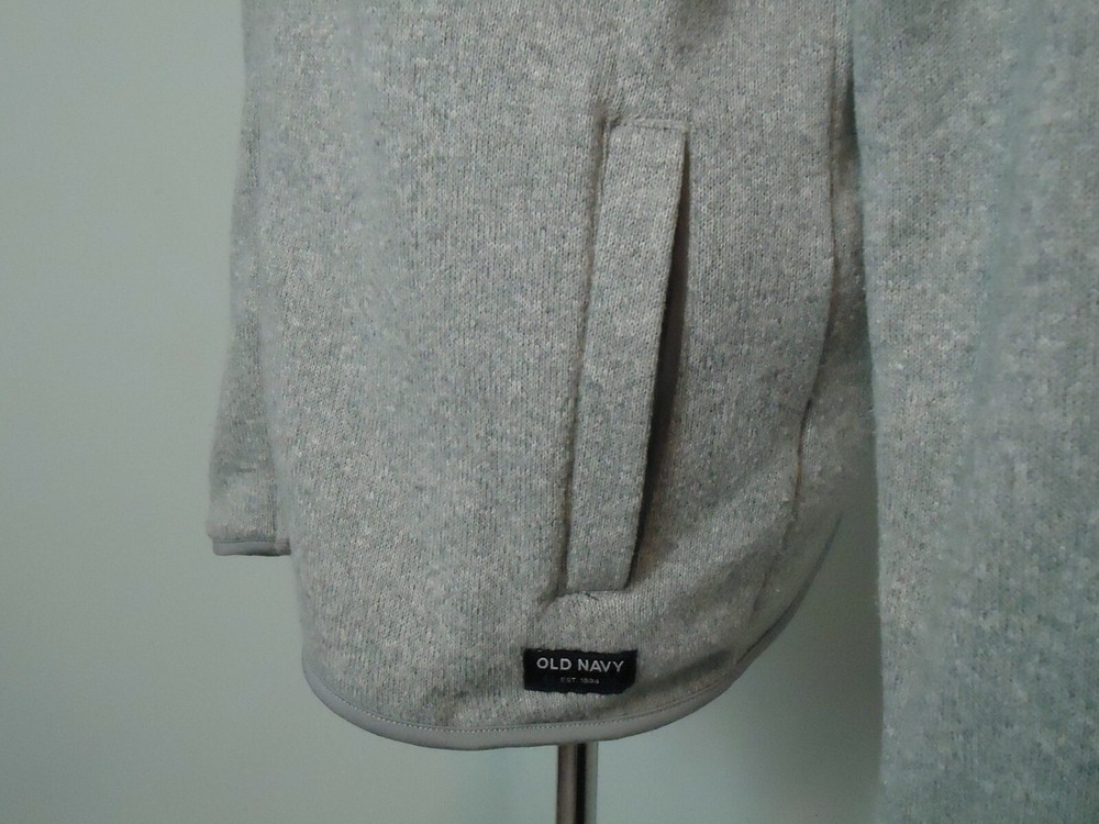 Old Navy Men’s Athletic Full Zip Jacket Patch Logo Grey Size M Medium
