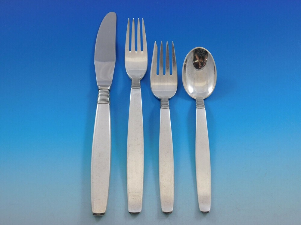 Silver Thread by Hingelberg Sterling Silver Dinner Size Place Setting(s) 4-Piece