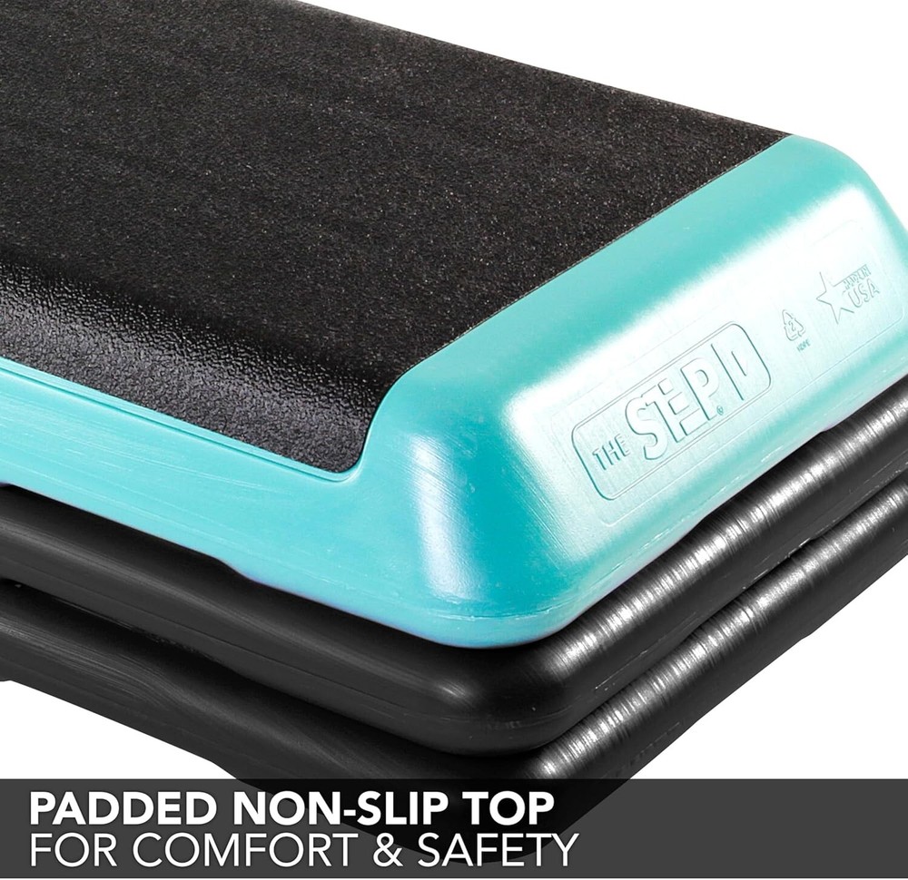 Durable Teal Aerobic Stepper with Nonslip Top - Versatile Home Workout Solution