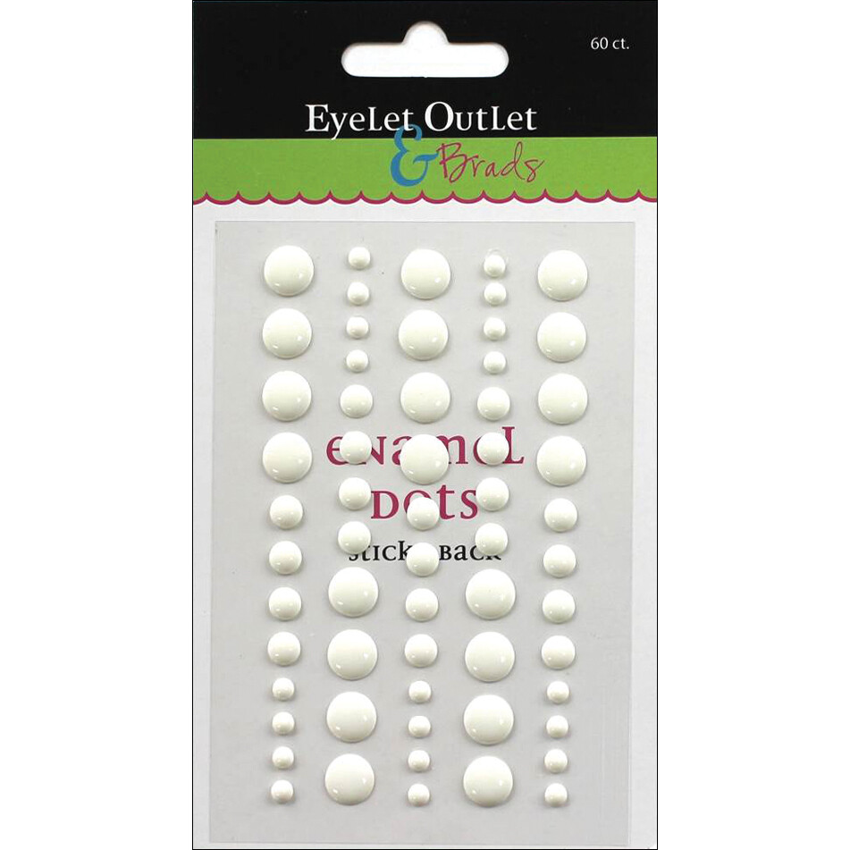 Eyelet Outlet Adhesive-Back Enamel Dot 60/Pkg White