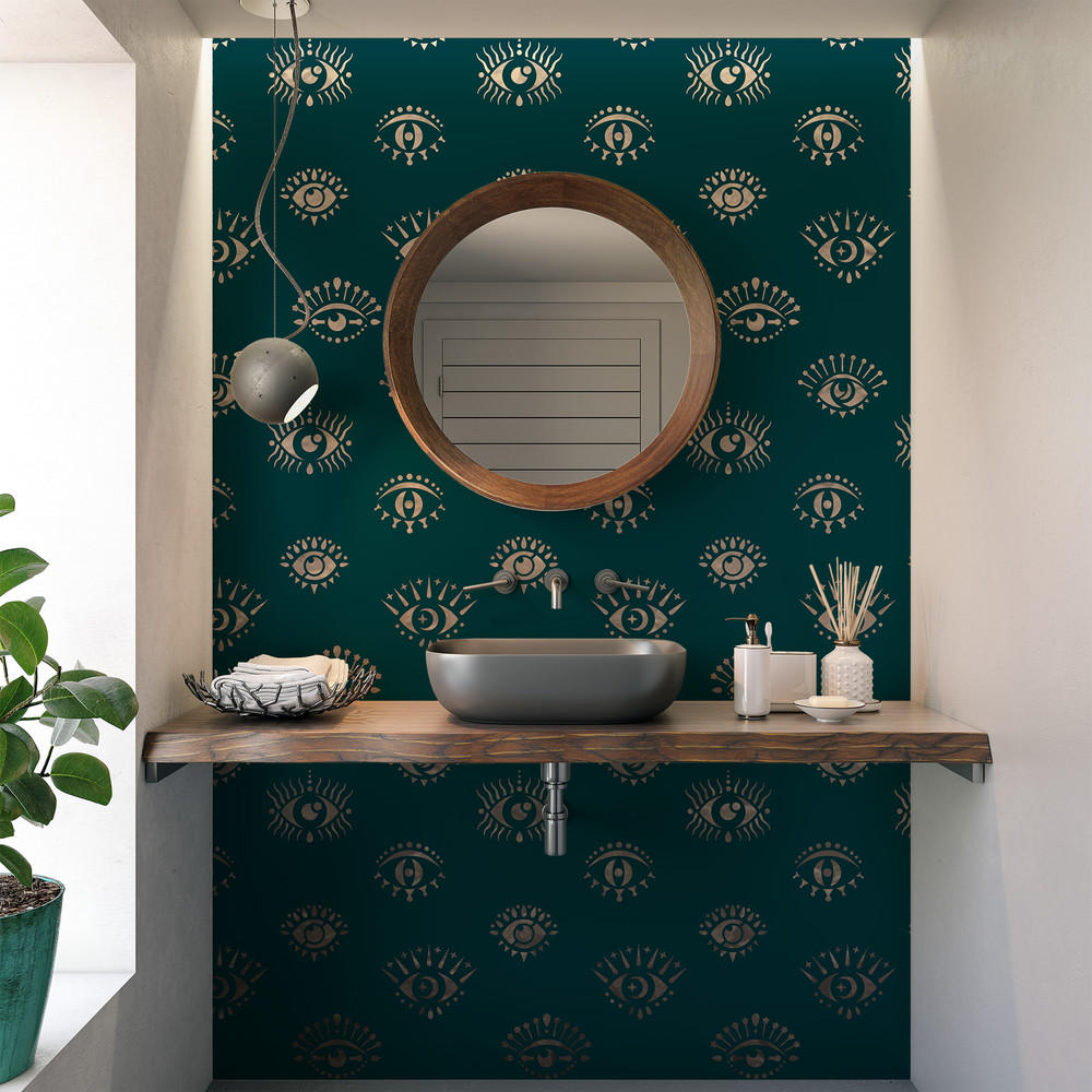 Evil Eyes Pattern Wall Stencil - Durable & Reusable Mylar Stencils