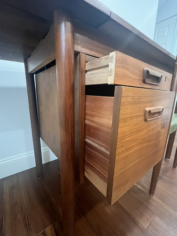 Danish Mid Century Modern Teak Drop Leaf Desk