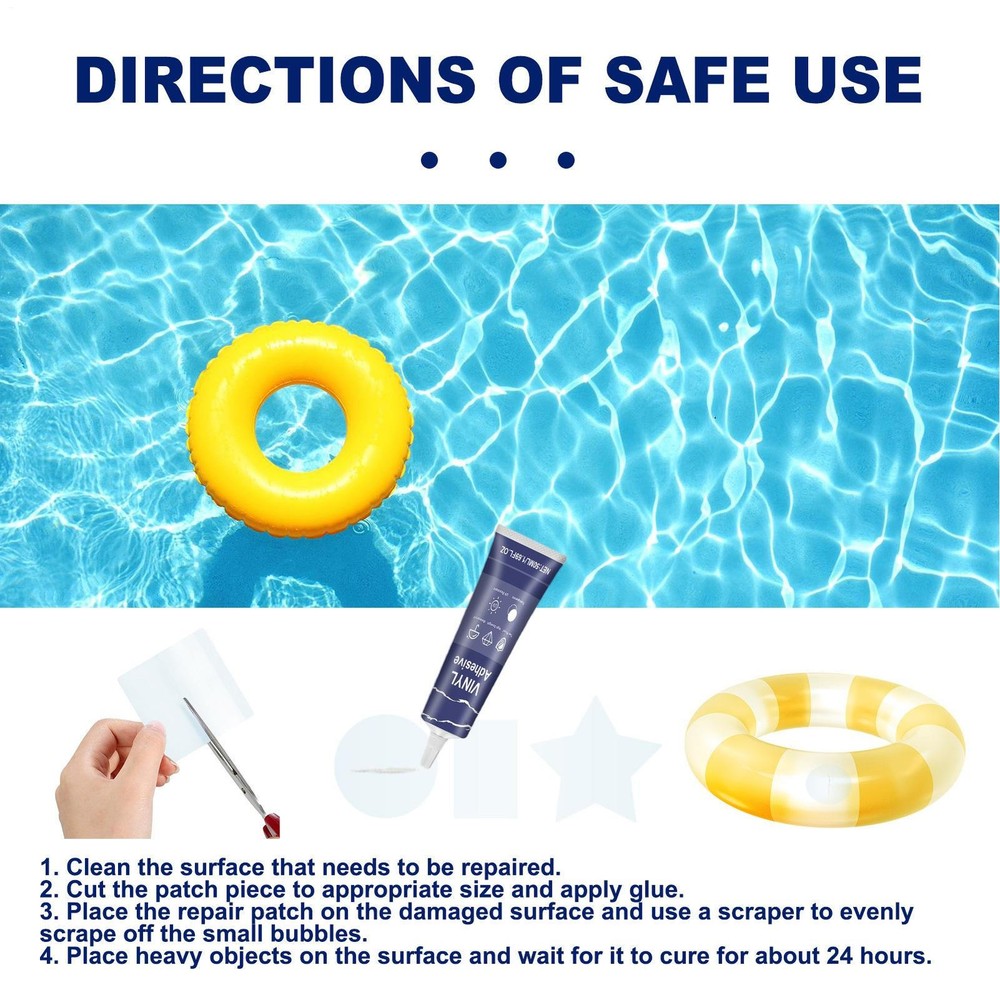 Air Mattress Patch Kit Waterproof Vinyl Patch Kit, High Strength InflatablePatch
