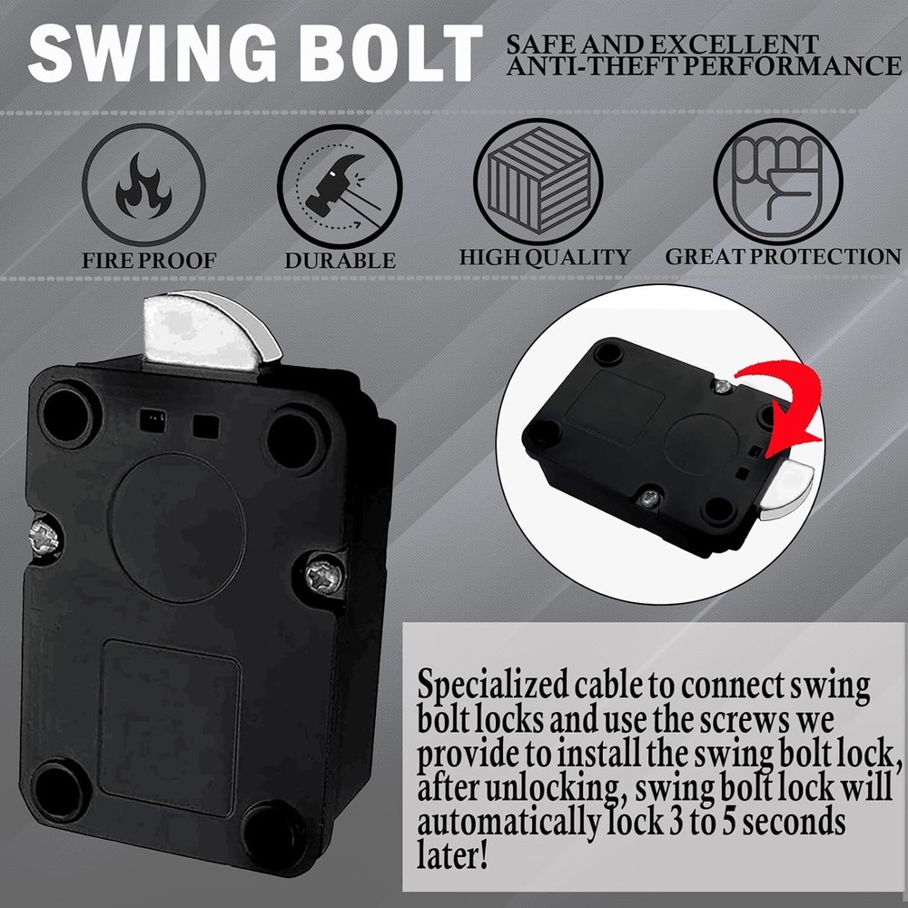 Stack on Safe Lock Replacement with Swing Bolt Digital Keypad Electronic Lock