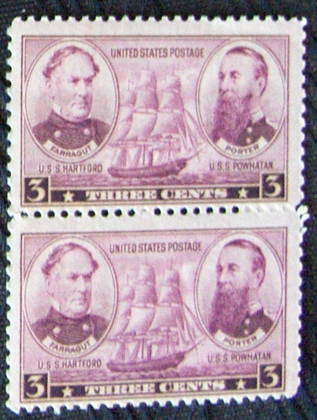 US 3¢ Stamp SC#792 Navy Issue MNH 1937 pair.