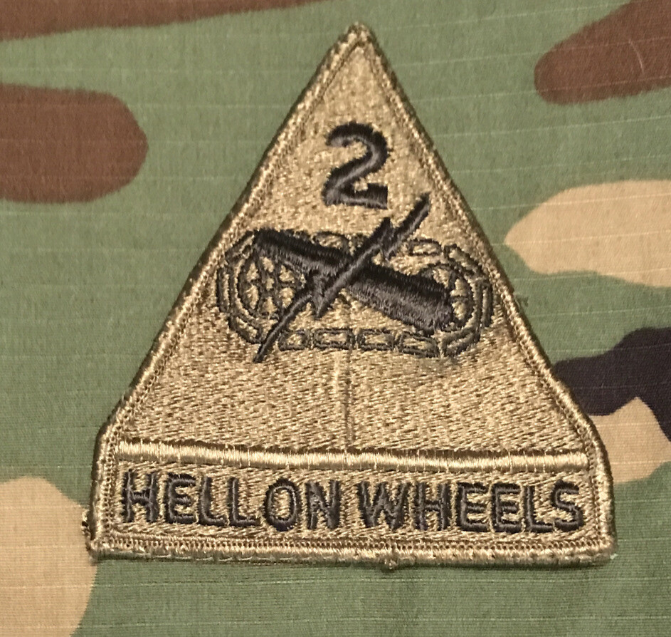 US Army 2nd Armored Division Patch BDU Sew-On OD