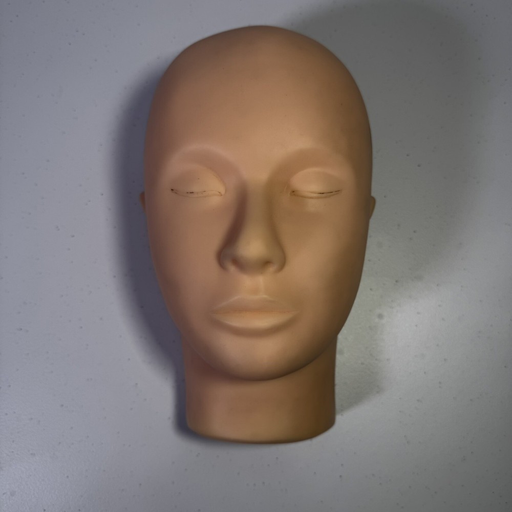 Mannequin Head Makeup Eyelash Extension Practice Model Bundle w/Brow Stencils