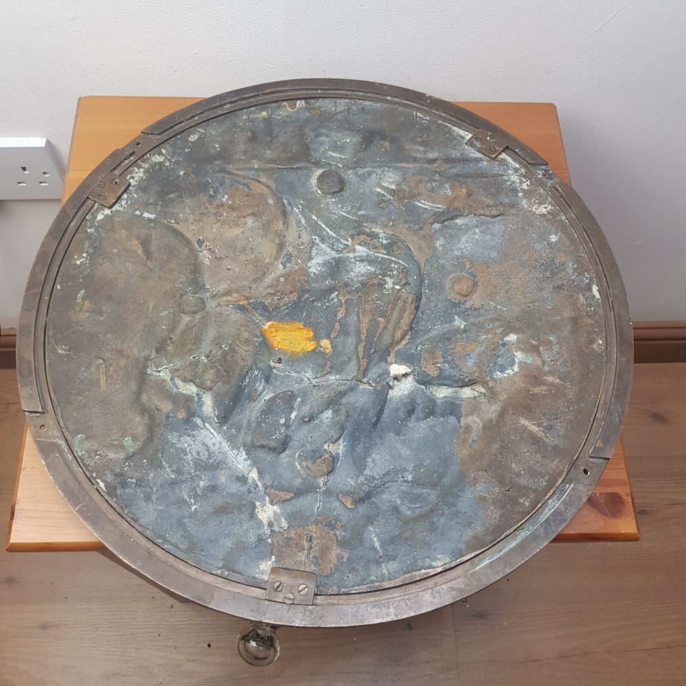 art deco bronze plaque galleon