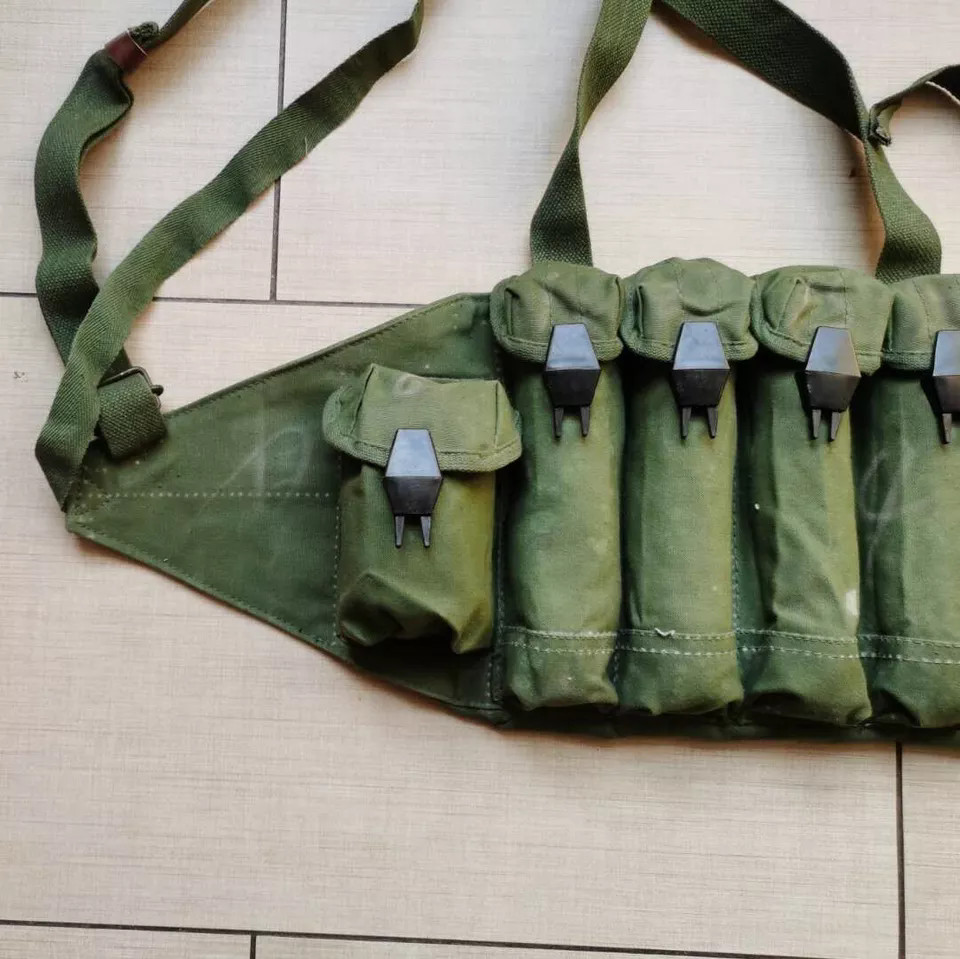 Original Surplus 1987 Chinese Type 85 Chest Rig Ammo Pouch Mag Pouch Marked