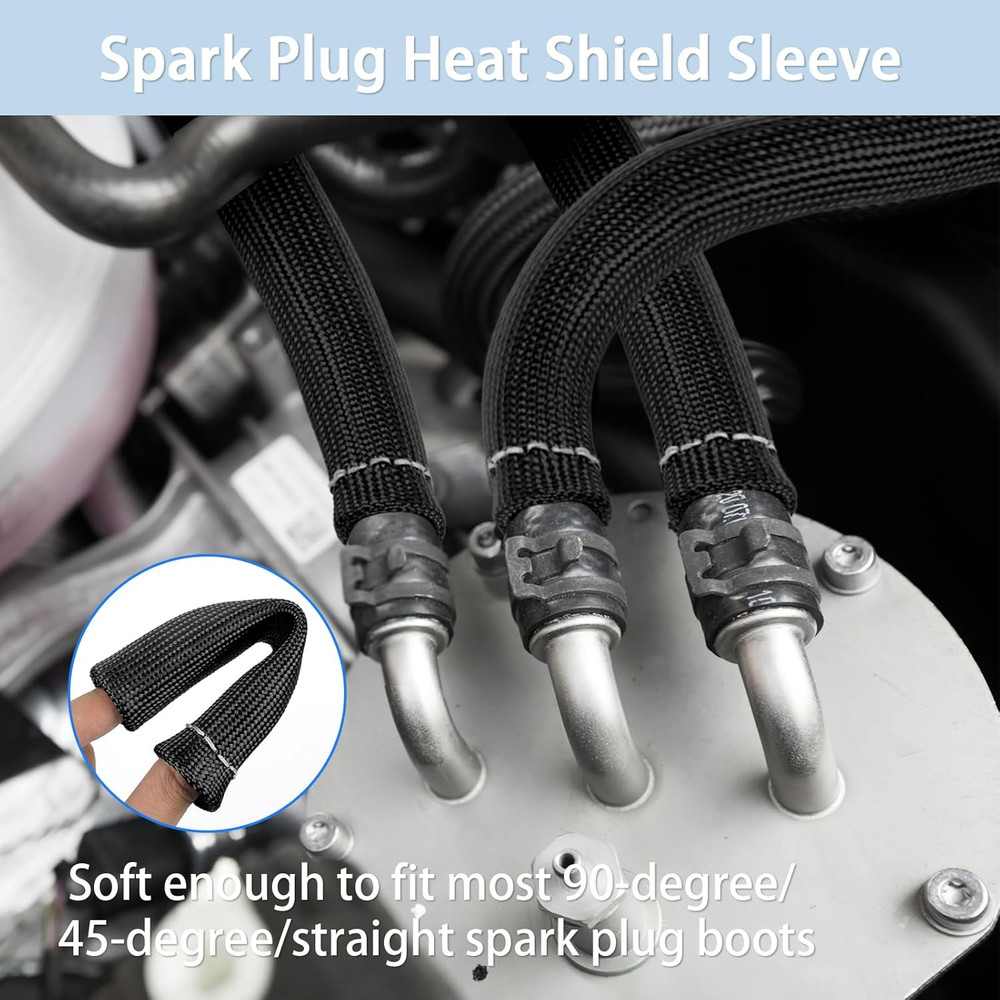 Spark Plug Wire Heat Shield, 8Pcs 2500° Spark Plug Boot, Spark Plug Heat Shield