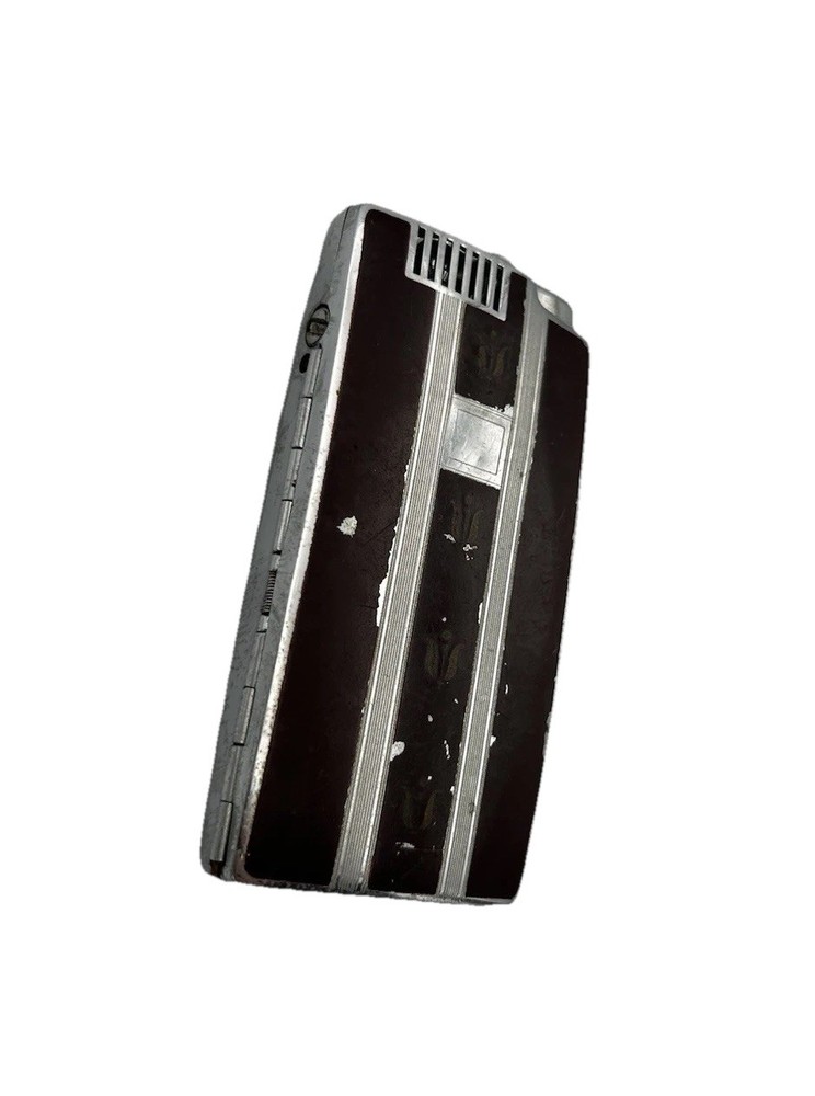 Ronson Pal Lighter Combo Cigarette Case Brown Chrome Used Untested Refillable