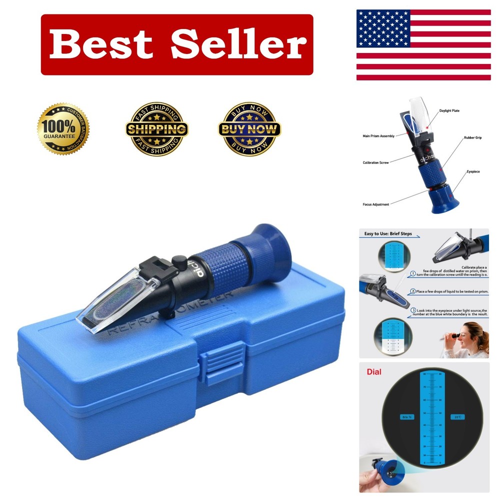 0-80% Brix Meter Refractometer for Accurate Sugar Measurement in Drinks