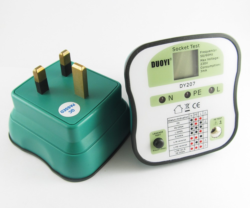 1pc DUOYI DY207 Electrical Socket Tester RCD Plug ( UK ) Europe Version