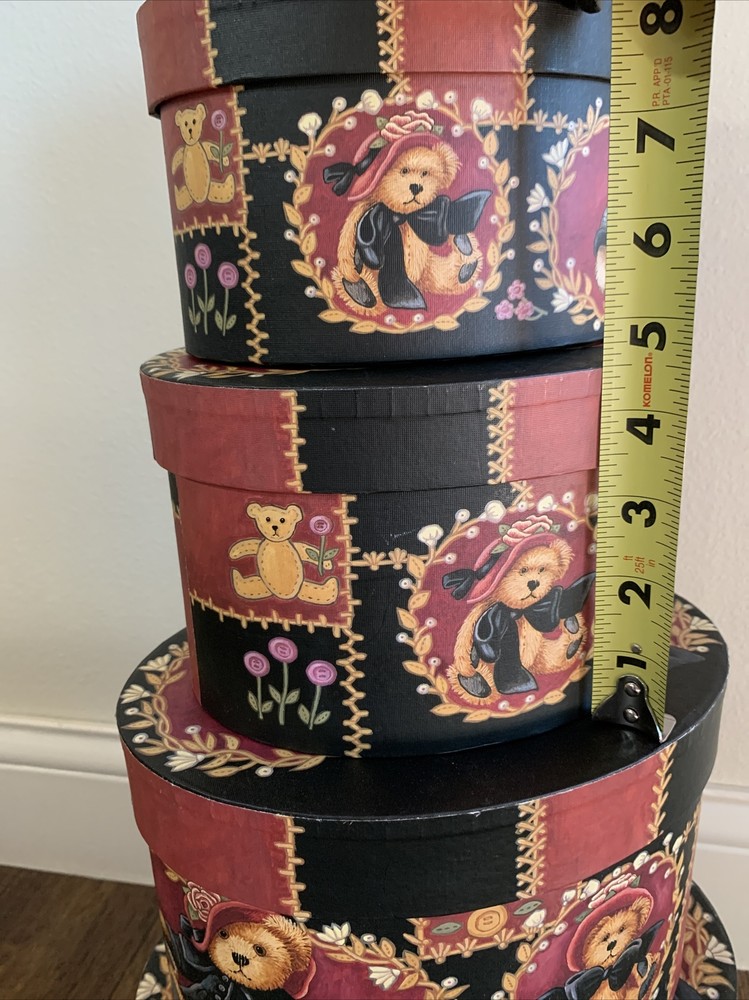 Set Of 5 Stacking Nesting Boxes Floral Bob’s Boxes Victorian Teddies