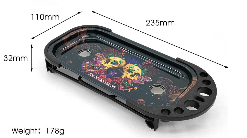 Tinplate Rolling Tray Cone Loader Set, Metal Foldable Stand Rolling Tray Console