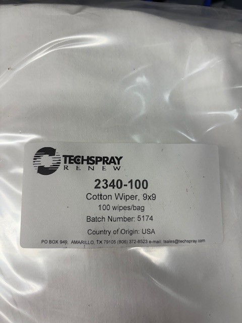 2340-100 TECH SPRAY COTTON WIPER 100 PACK