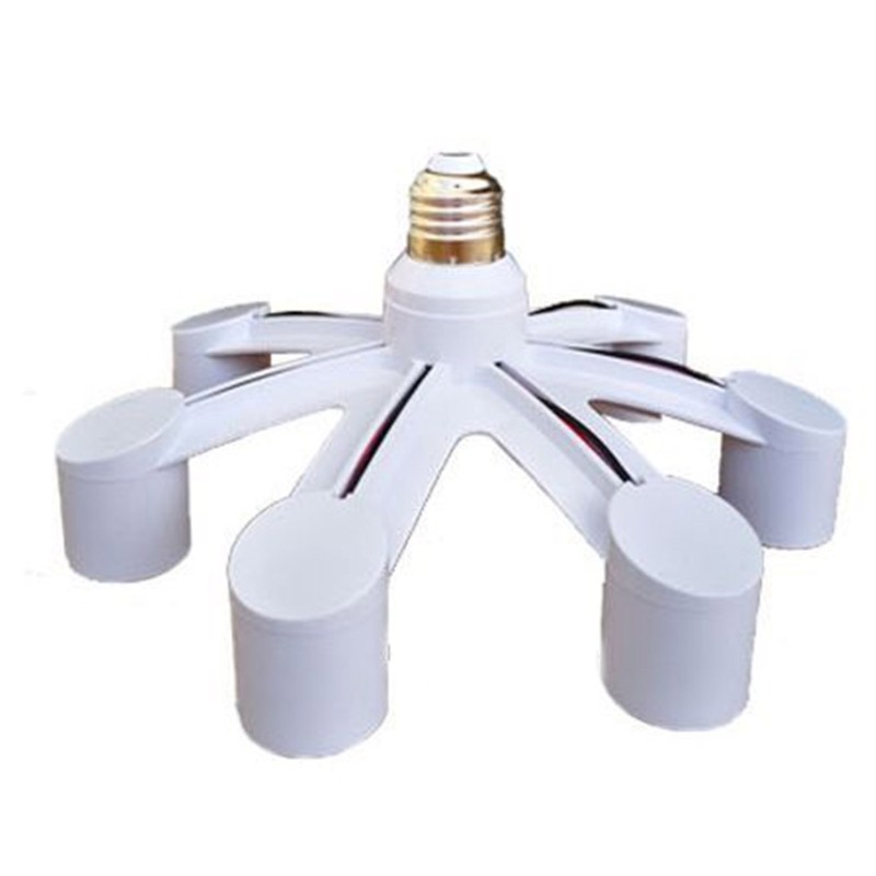 Multi Light Bulb Socket Adapter, E26/E27 Base Converter, Heat Resistant Design