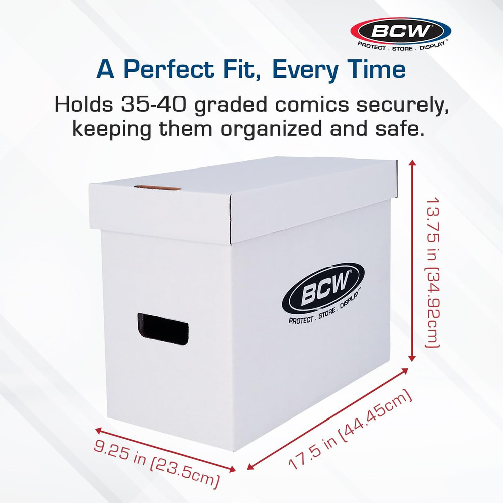 Graded Comic Book Storage Box - 5 Pack | Durable White Corrugated Paper | Fits C