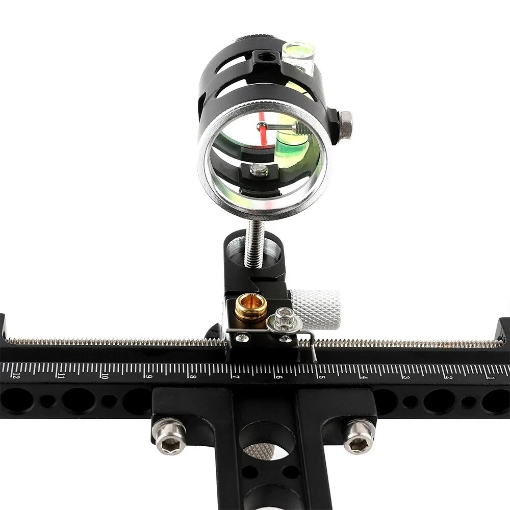 4X Lens Sight Archery Compound Bow 1 Pin 0.059" Micro Adjust Aluminum Shooting