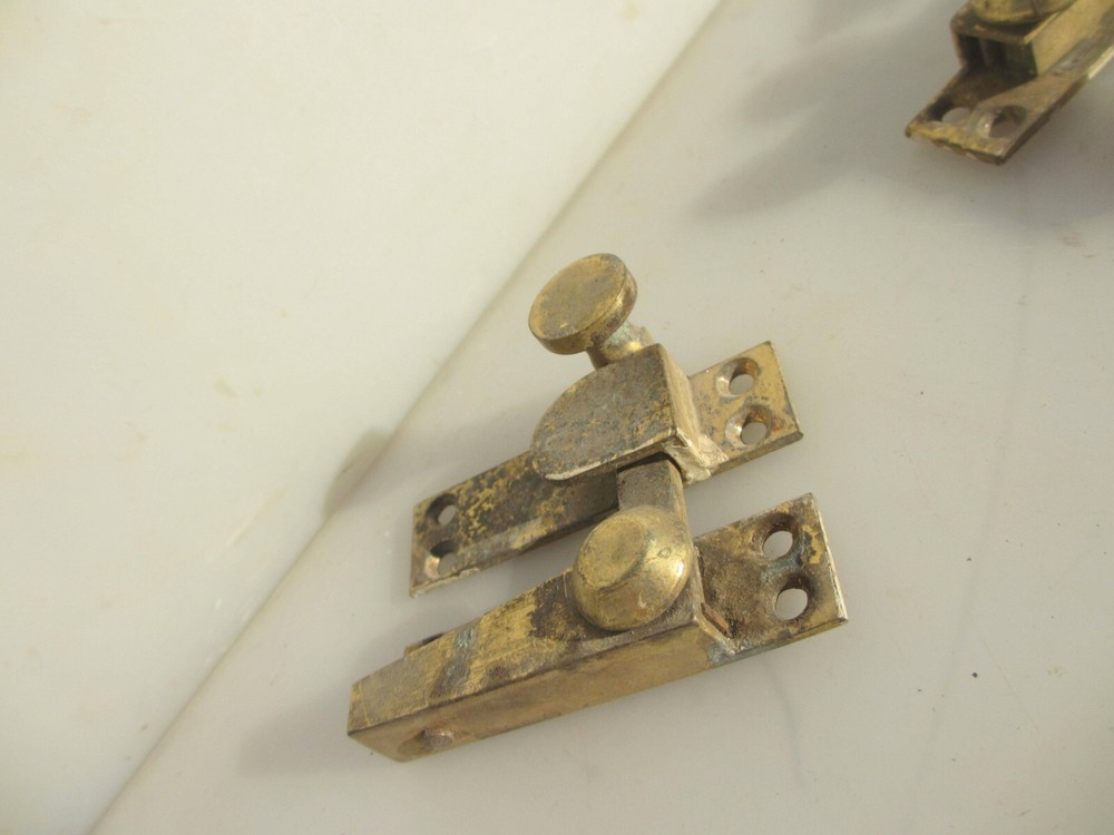 Vintage Brass Sash Window Latch Lock Fastener Catch Old Handle