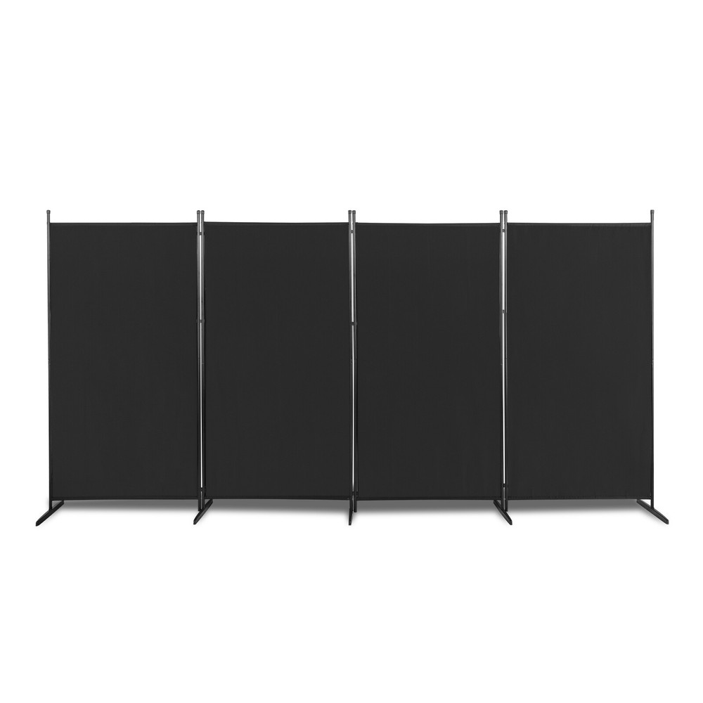 6FT 4-Fold 160g Polyester Fabric Plastic Foot Carbon Foldable Screen Black