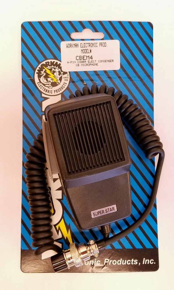 Workman CBEM4 4-Pin Replacement CB Radio Microphone for Cobra