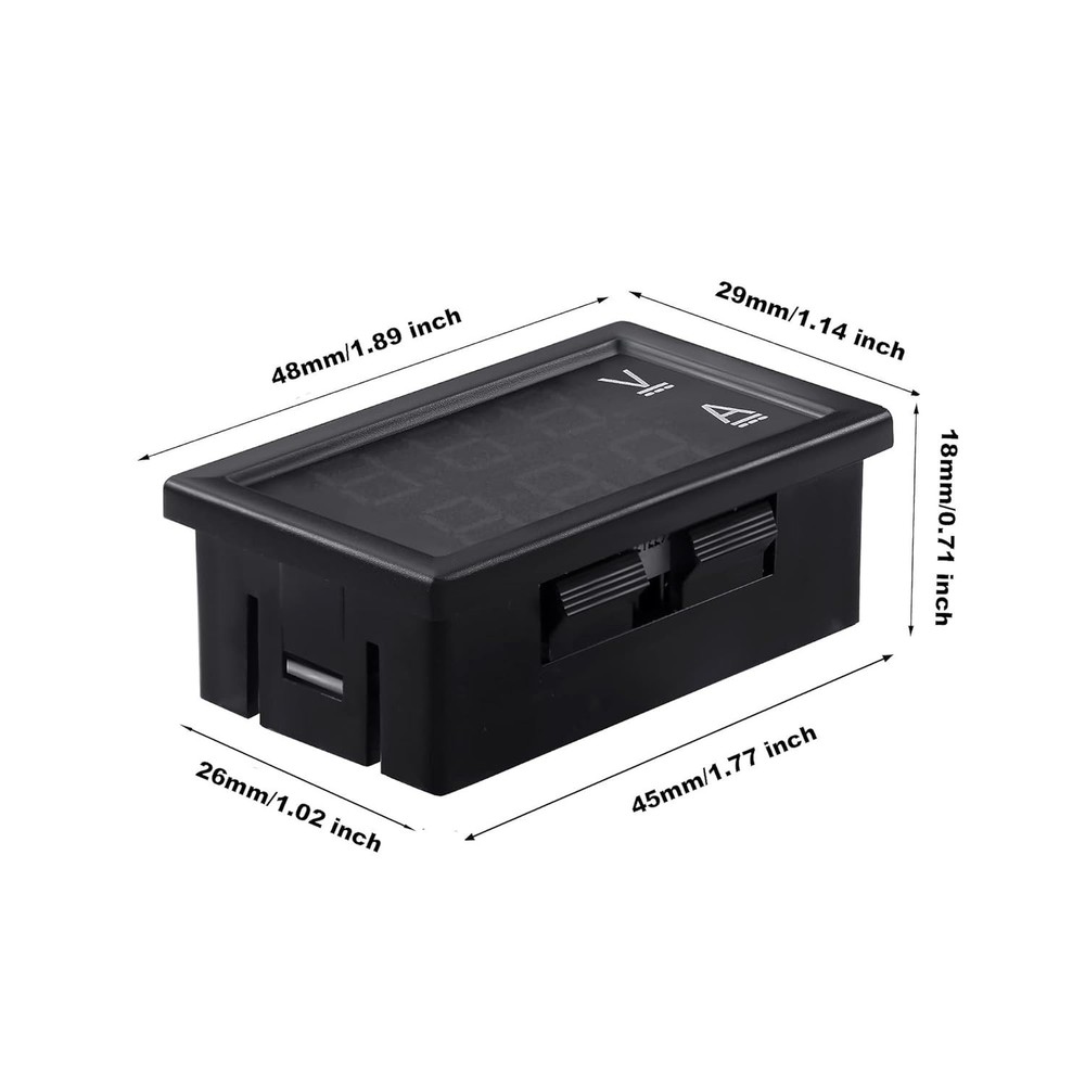 Dual Display Current Voltage Meter 5-100V 100A