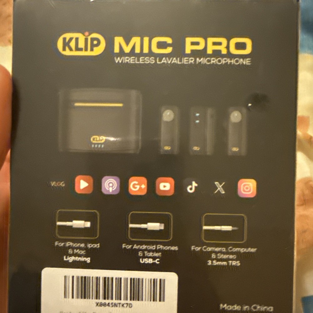 KLIP 5 in 1 Wireless Lavalier Microphone in Charging Case