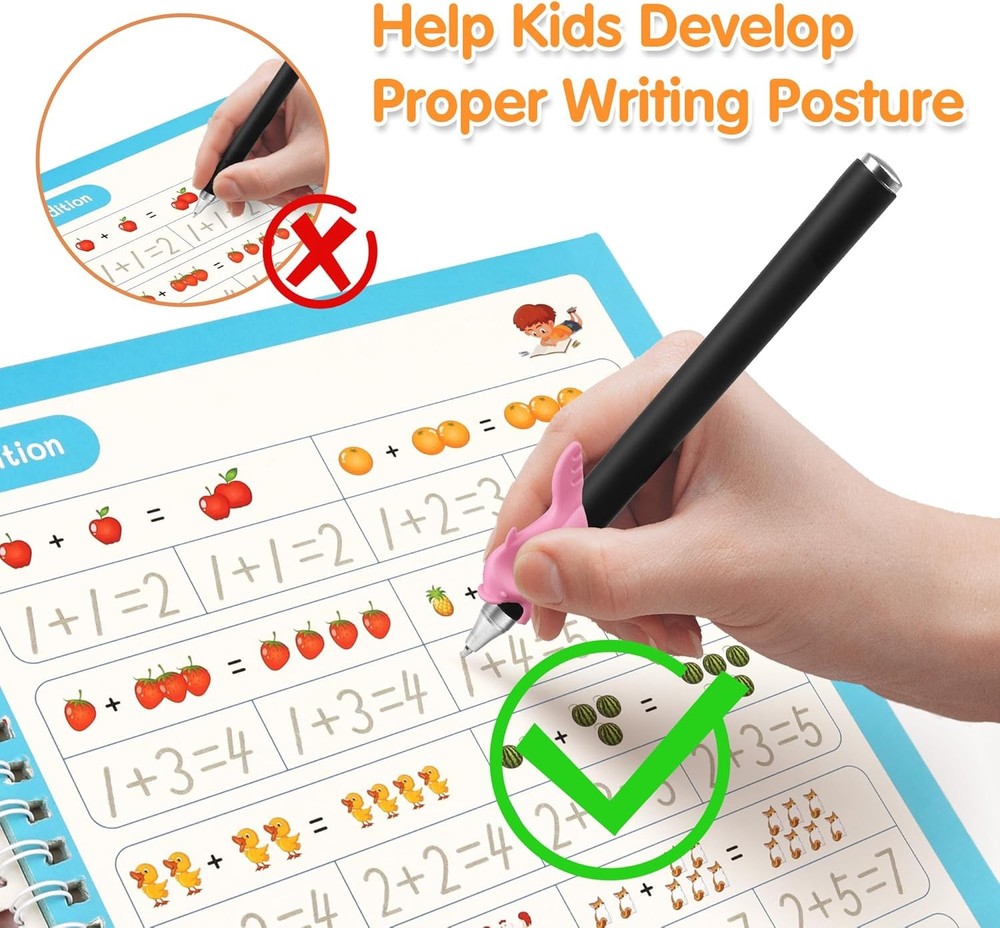 Helsort Large Magic Grooved Practice Copybook for Kids, Reusable