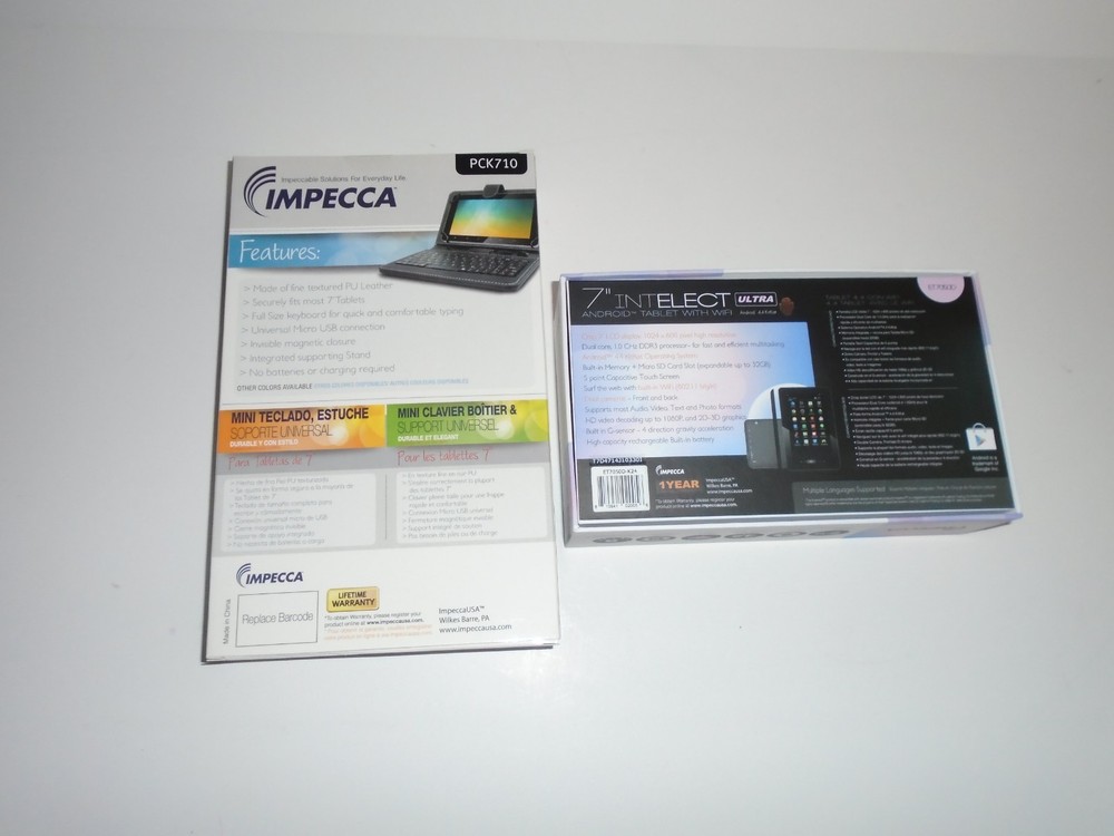 Impecca 7" Intelect Ultra Android Tablet 4GB Bundle New
