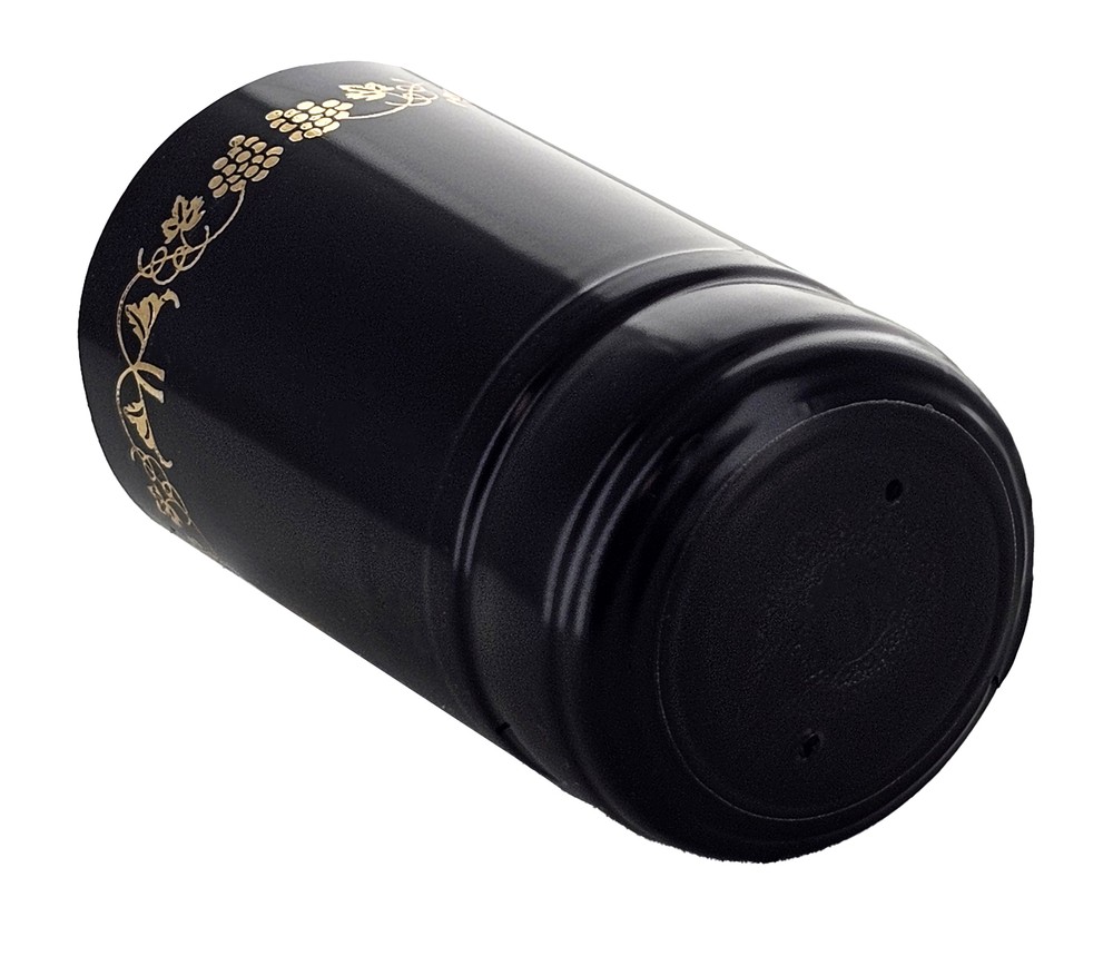 Home Brew Ohio Black With Gold Grapes PVC Shrink Capsules 30 count