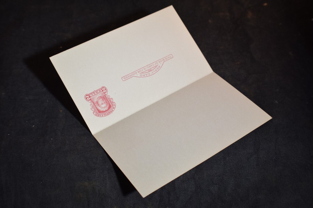 UY8 UNSEVERED Two Cent Red Washington Postcard