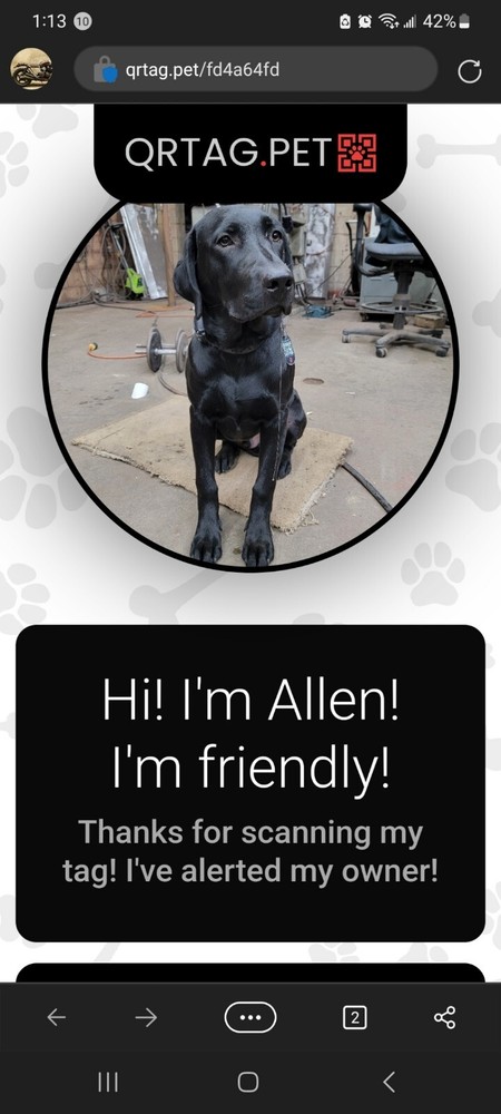 Ultimate customizable pet tag. No monthly fee. QR Code. SMS Notify With GPS