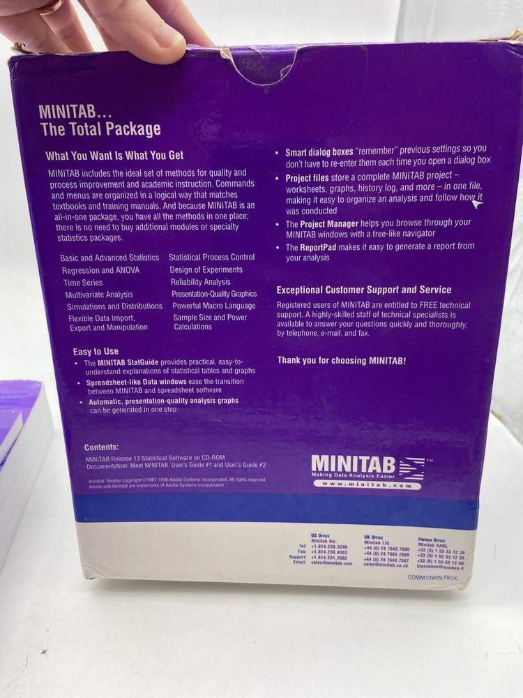 Statistical Software - Minitab 13 BOOKS MANUALS ONLY NO DISCS