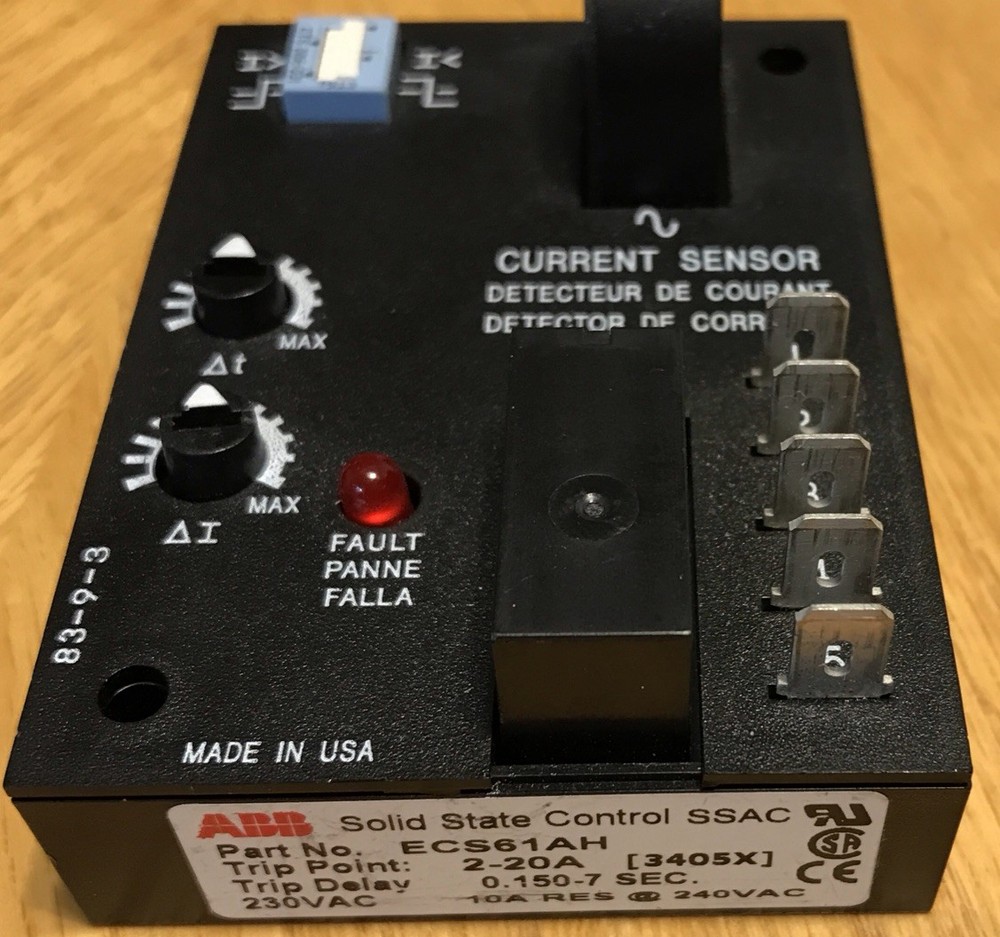 ABB SSAC, ECS61AH Solid State Control 2-20Amp Trip, 230Vac, 10A Current Sensor