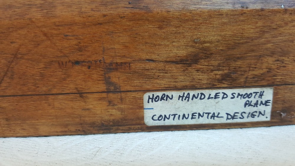 Antique DR Barton horn handled smooth plane continental design