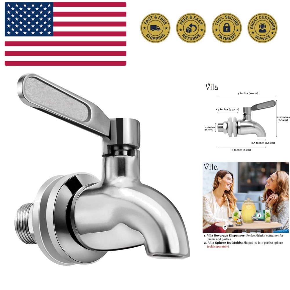 Elegant Stainless Steel Replacement Spigot for Smooth Beverage Dispensing