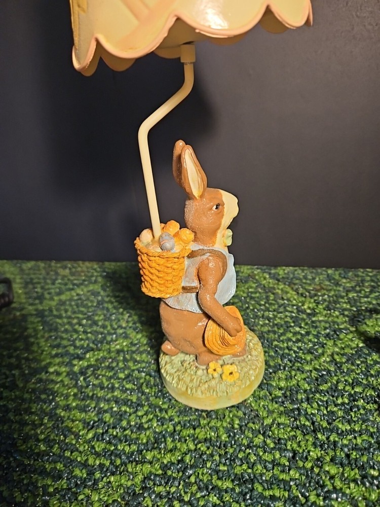 14" Easter Bunny Tea Light Lamp, Vintage Spring Time Easter Eggs