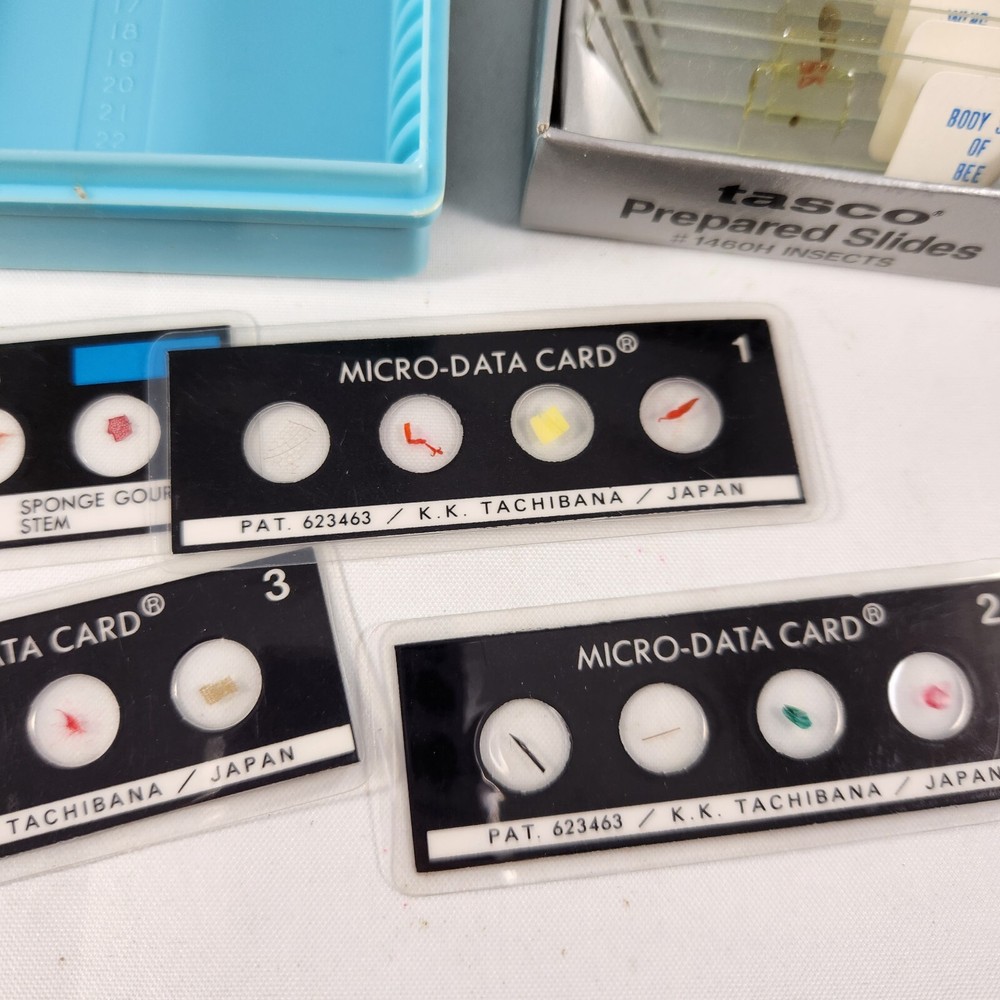 Vintage Micro-Data Specimen Cards for Microscopes & Glass Slides