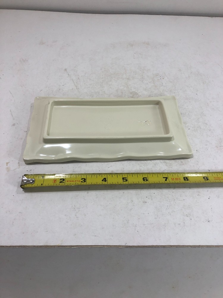 2x Japanese Style Chinese Melamine rectangular 9x5" serving dish Grain design