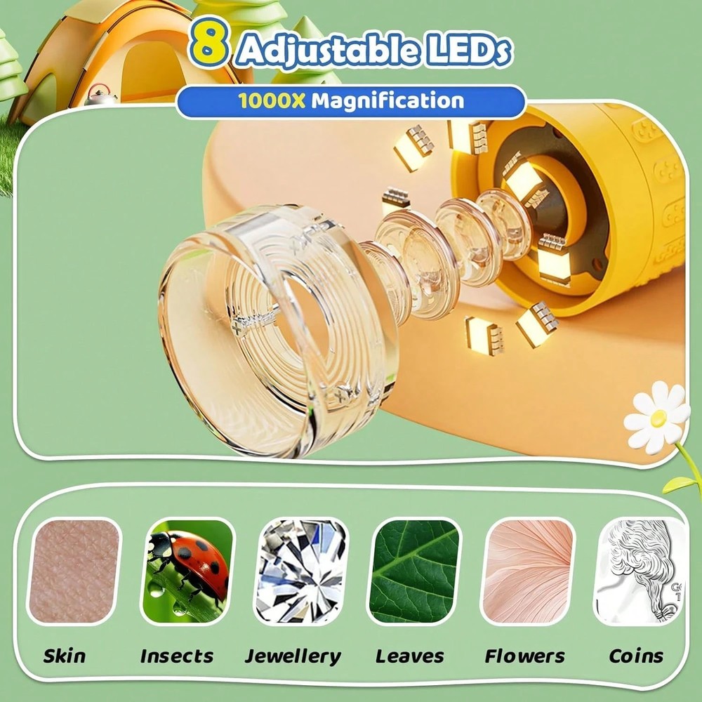 Portable Digital Microscope Gift Set 2MP 2'' IPS Screen