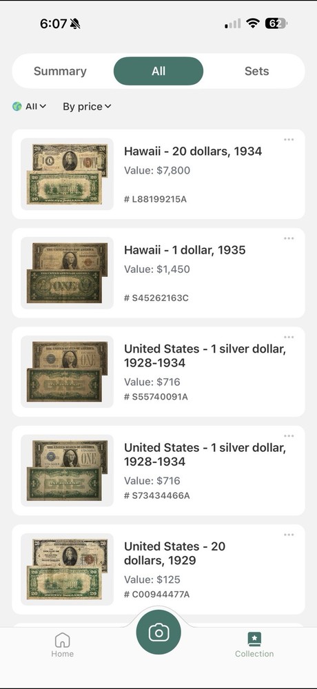 Rare Notes. Silver Certificates, Hawaii Etc