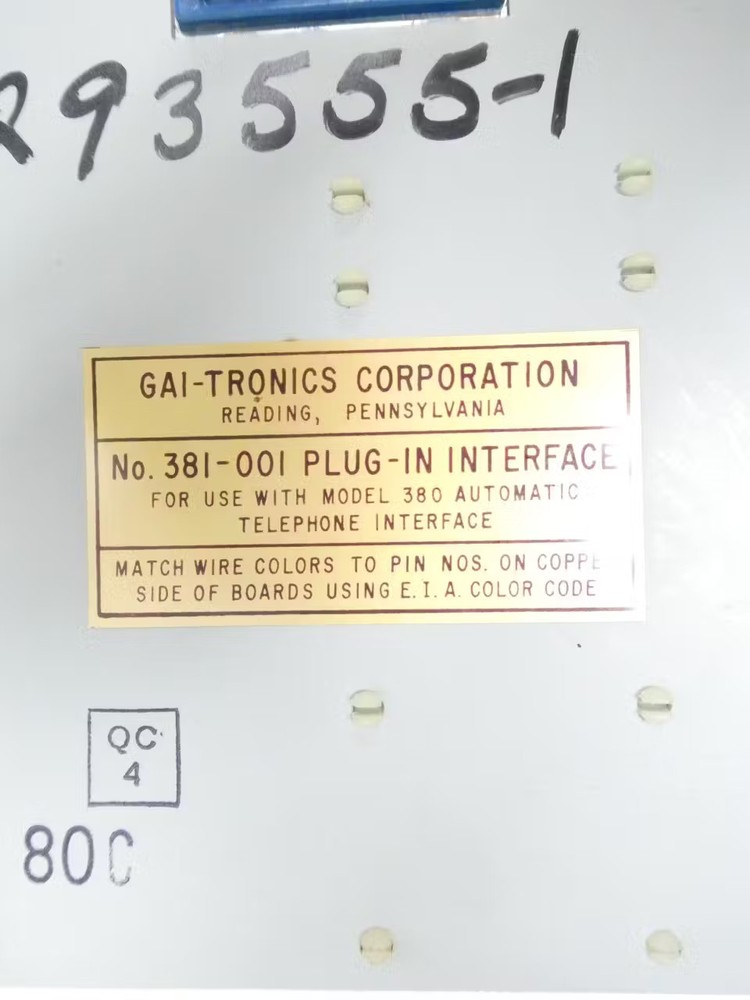 Gai-tronics 381-001 Plug-in Interface