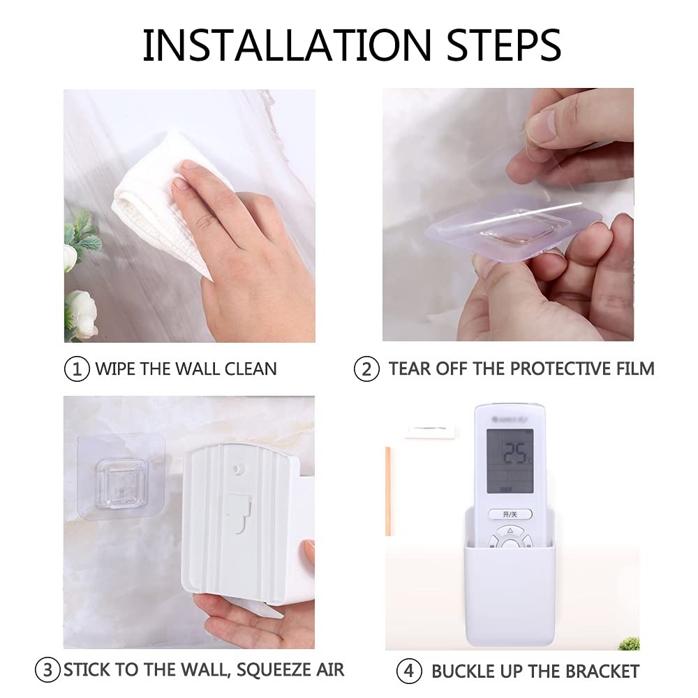 Wall Mount Remote Control Holder 2 PCS Media Player Controller Caddy Box Small