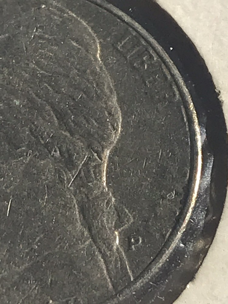 2003P Jefferson Nickel Clogged Die Error