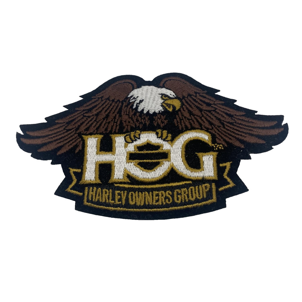 Harley-Davidson HOG Harley Owners Group Embroidered Back Patch Eagle Brown Gold