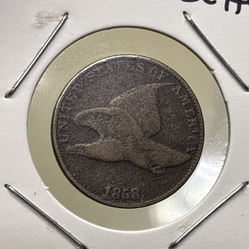 1858 Flying Eagle Cent Penny, Large Letters