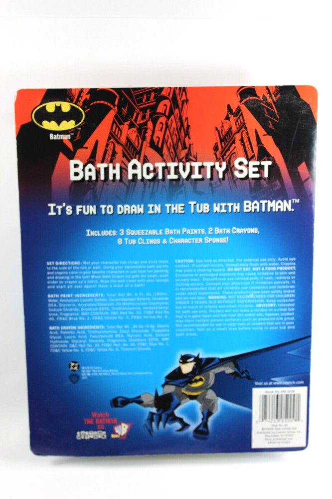 BATMAN DC Comics BATH ACTIVITY SET - Washable & Reusable - FACTORY SEALED PKG.