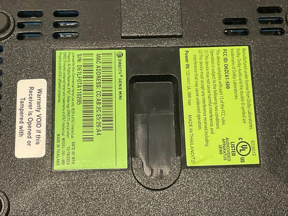 DIRECTV Genie Mini Client C61-600 w/ Remote & Power Adapter Tested