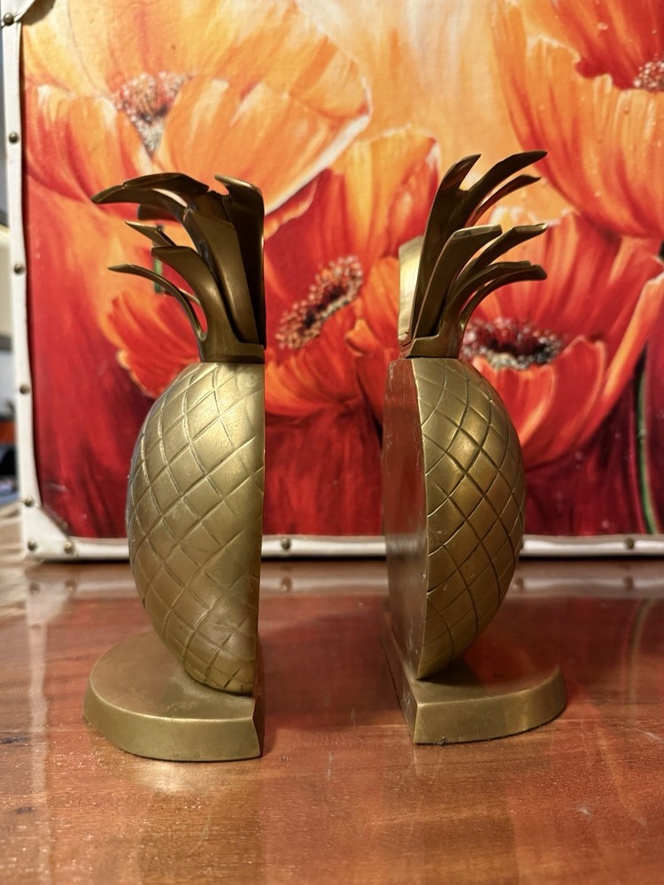 Vintage Brass Pineapple Bookends - a Pair
